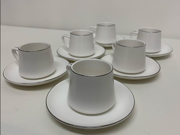 Mokkatassen mit Unterteller 12 Teilig
