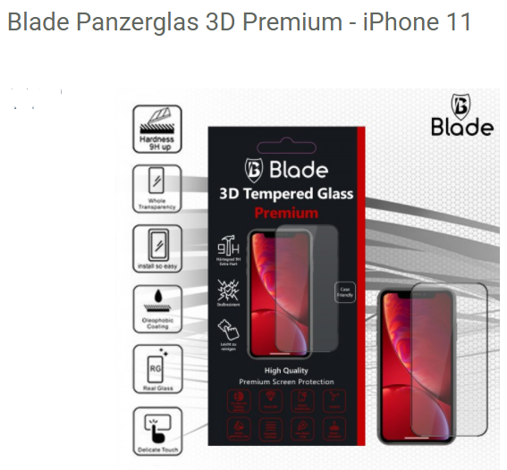 Blade Panzerglas 3D Premium iPhone 11